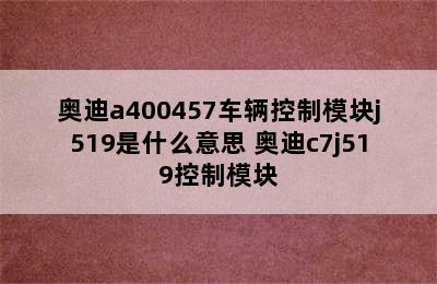 奥迪a400457车辆控制模块j519是什么意思 奥迪c7j519控制模块